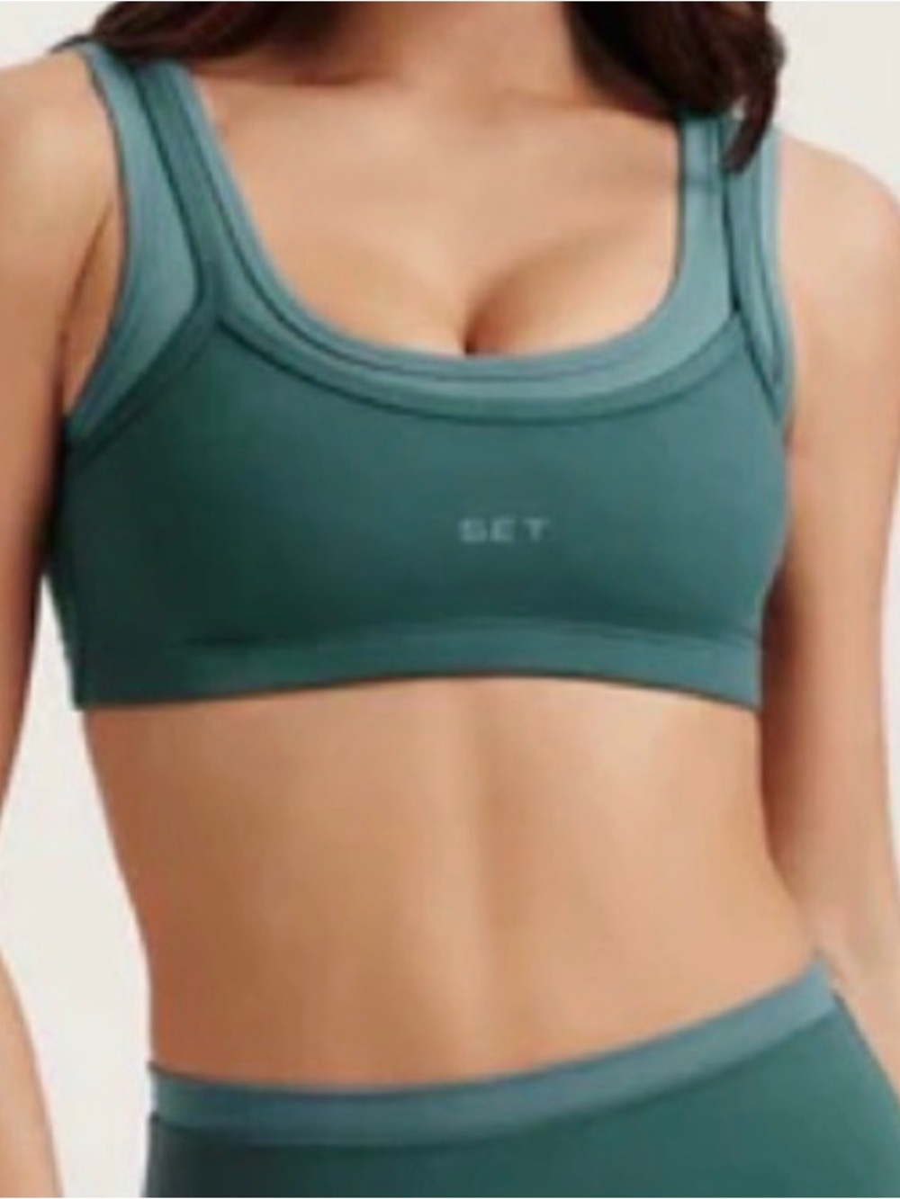 SET Active Teal Scoop Sports Bra